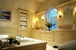 Painted Beaded Inset Bath Vanities and Tub Surround
